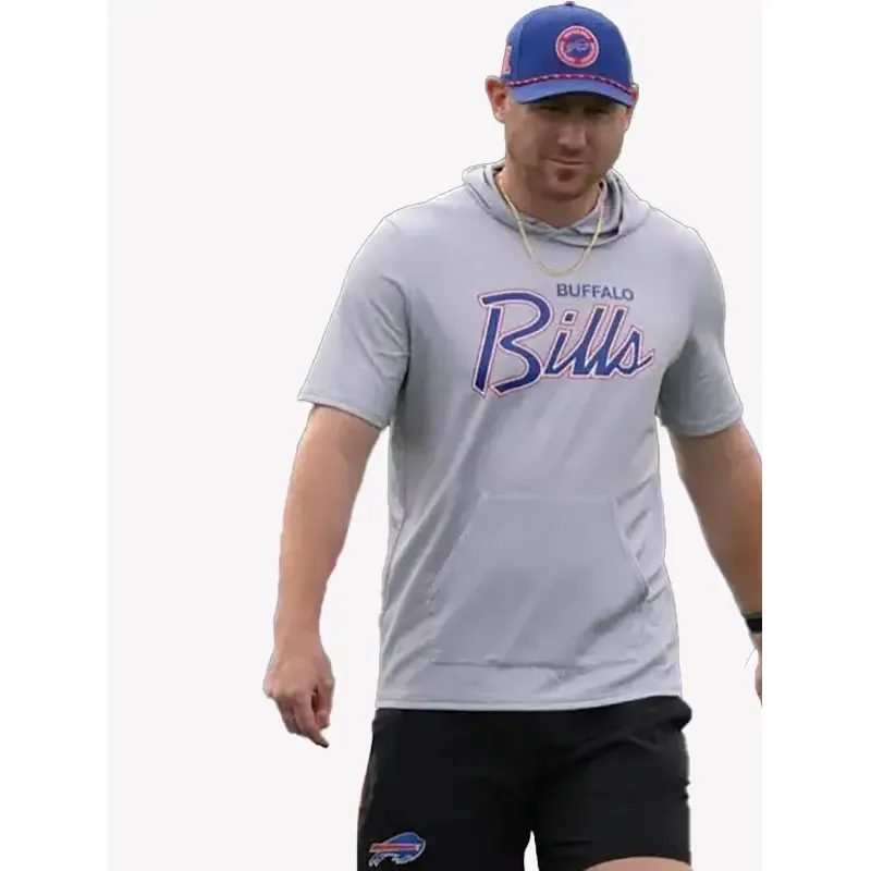 Joe Brady Preseason 2026 Bills Short Sleeve Hooded T-Shirt