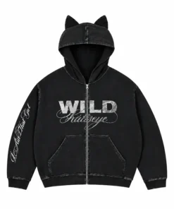 Katseye Yoonchae Cat Ear Black Hoodie
