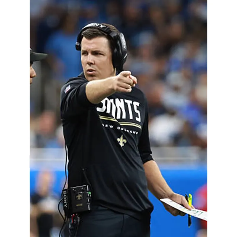 Kellen Moore 2026 Saints Sideline Long Sleeve Hooded T-Shirt - Image 6