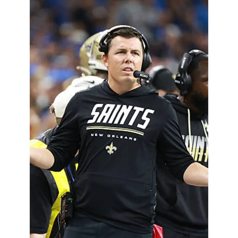 Kellen Moore 2026 Saints Sideline Long Sleeve Hooded T-Shirt - Image 4
