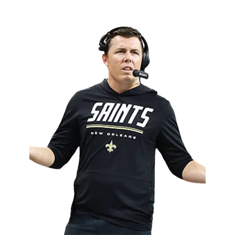 Kellen Moore 2026 Saints Sideline Long Sleeve Hooded T-Shirt - Image 3