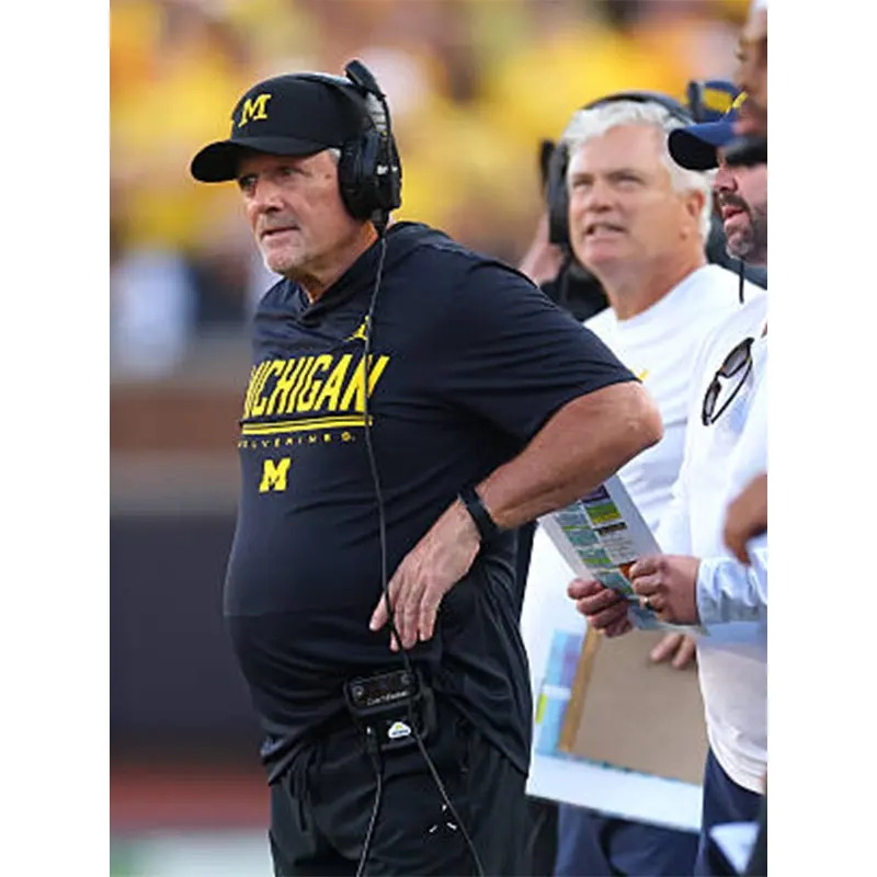 Kyle Whittingham 2026 Michigan Wolverines Black Hooded T-Shirt - Image 3
