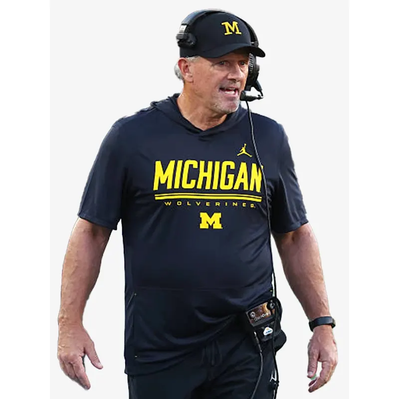 Kyle Whittingham 2026 Michigan Wolverines Black Hooded T-Shirt