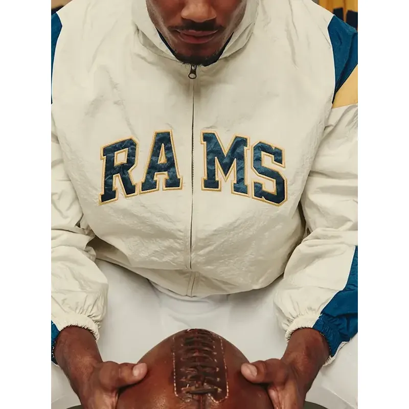 LA Rams x Elwood Retro Helmet Windbreaker Jacket - Image 3