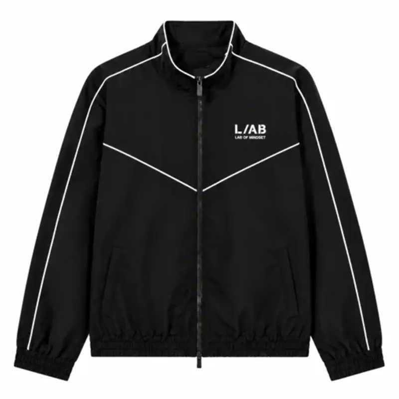 L/AB Diagonal Black Track Jacket