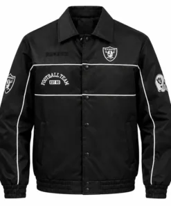 Las Vegas Raiders Black Leather Jacket
