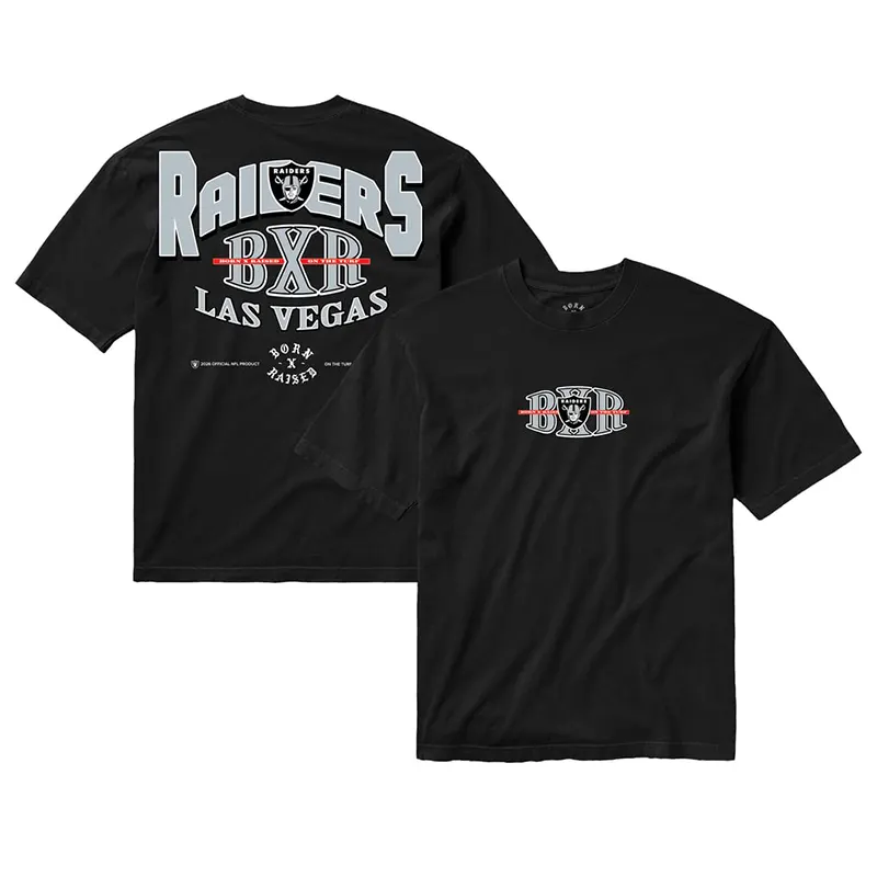 Las Vegas Raiders Born x Raised Unisex Block Letter T-Shirt