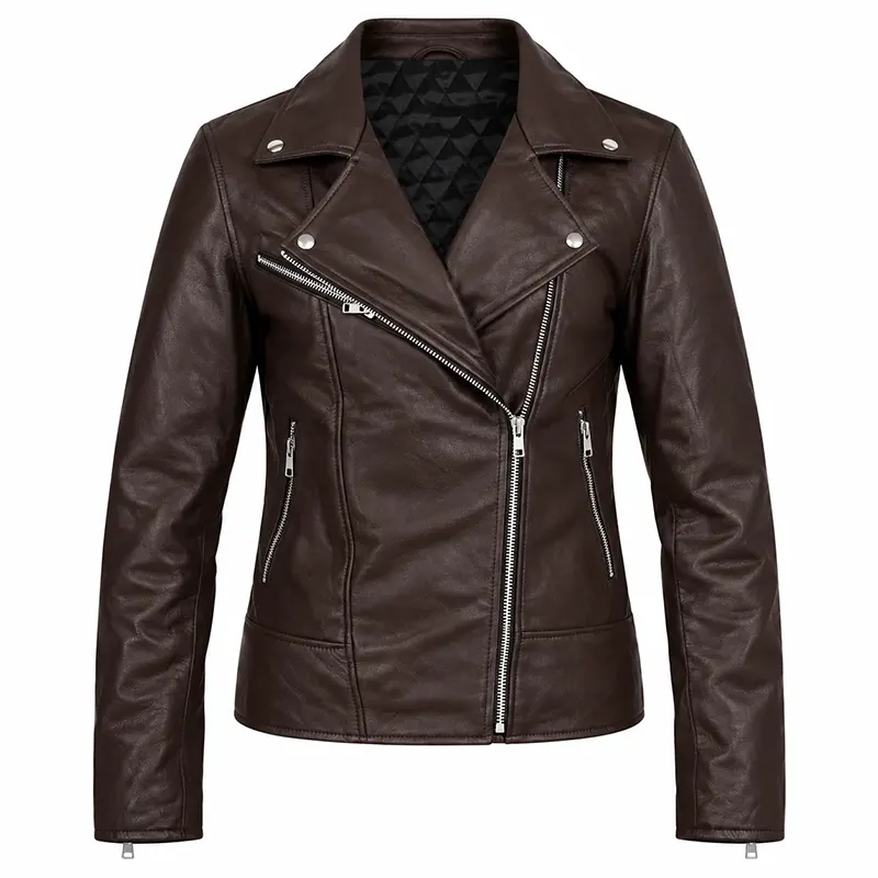 Lesley Manville Brown Leather Jacket