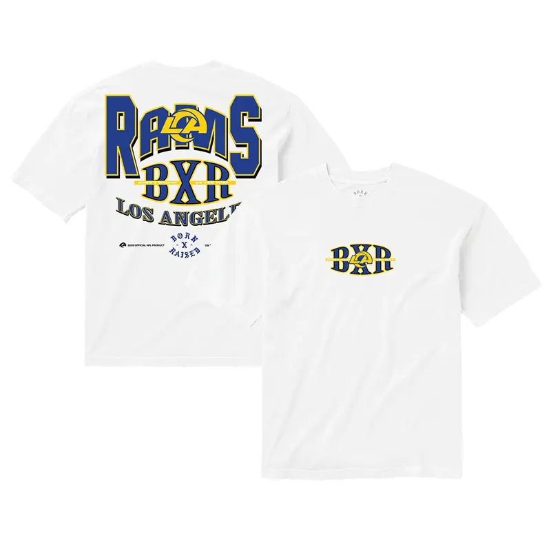 Los Angeles Rams Born x Raised Unisex Block Letter T-Shirt