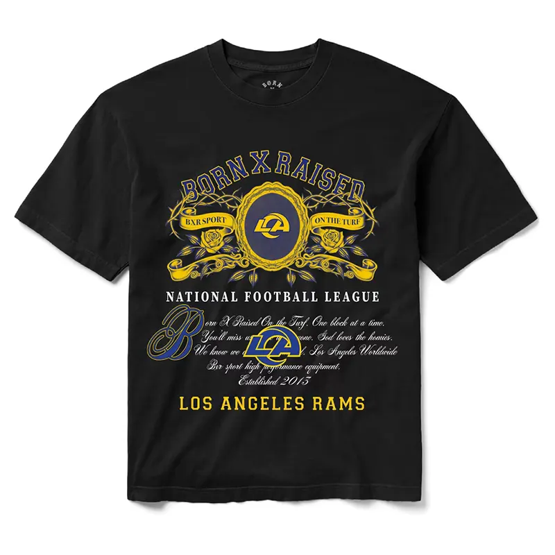 Los Angeles Rams Born x Raised Unisex Crest T-Shirt