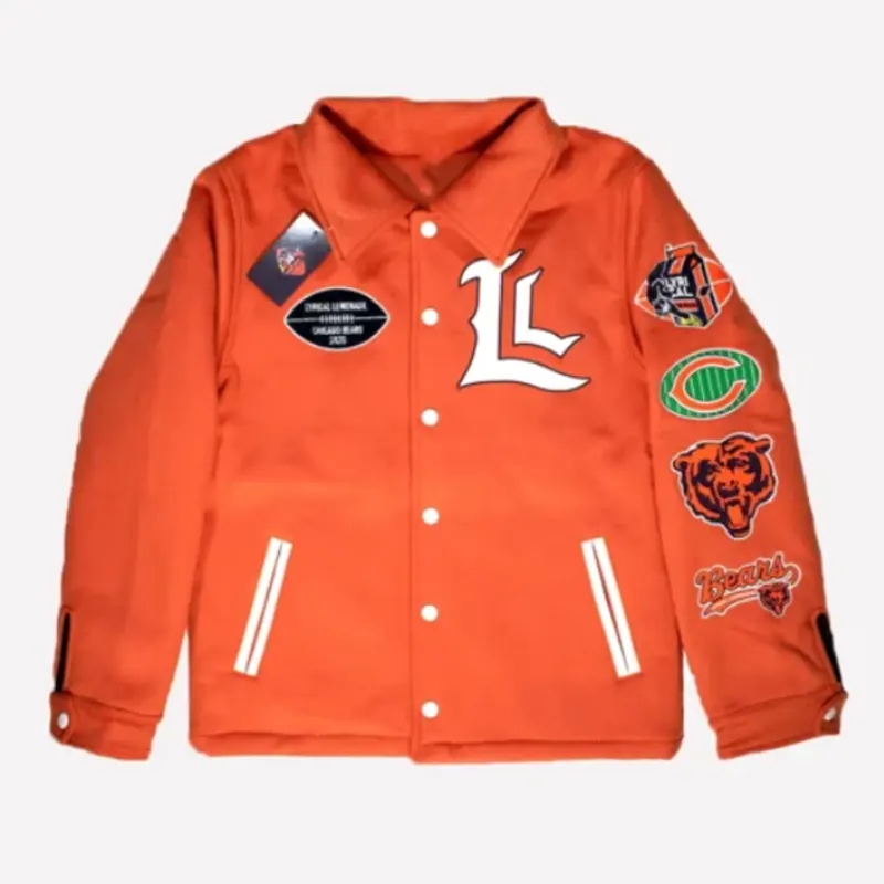 Lyrical Lemonade Orange Chicago Bears Varsity Jacket - Image 2