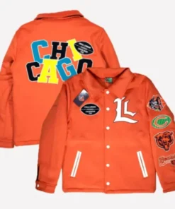 Lyrical Lemonade Orange Chicago Bears Varsity Jacket