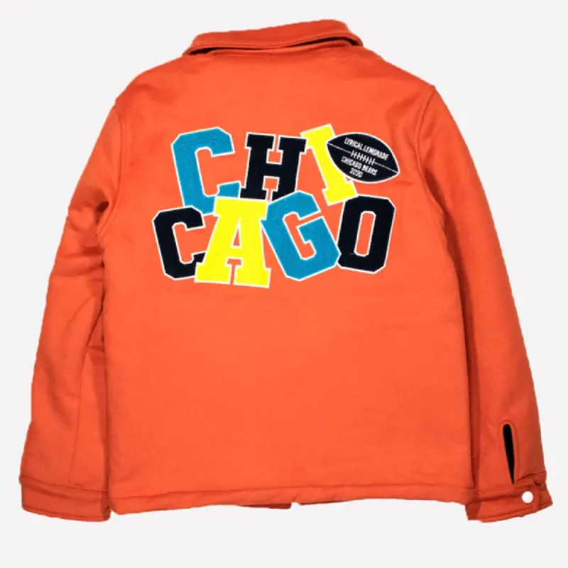 Lyrical Lemonade Orange Chicago Bears Varsity Jacket - Image 3