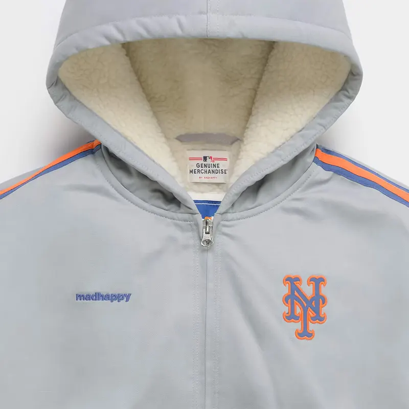 MLB New York Mets Madhappy Gray Full-Zip Hoodie - Image 3