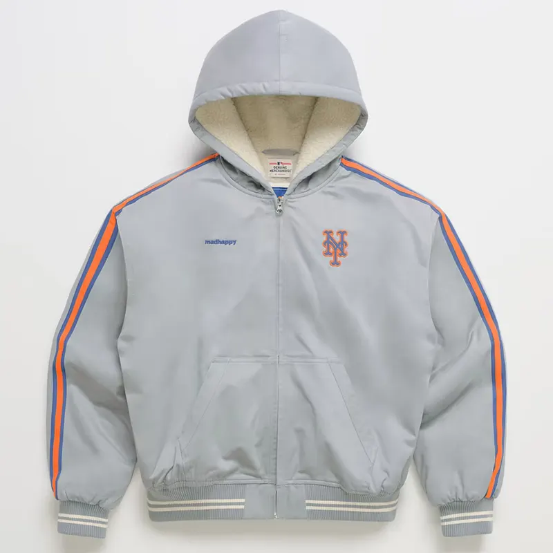 MLB New York Mets Madhappy Gray Full-Zip Hoodie