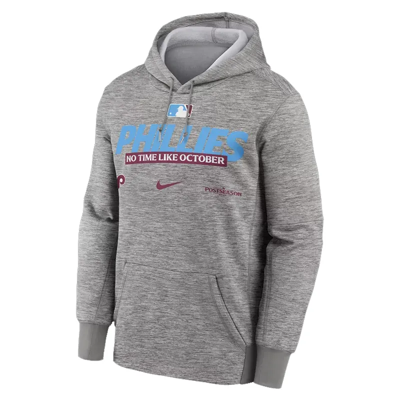 MLB Philadelphia Phillies Heather Gray Nike 2026 Postseason Hoodie - Image 3