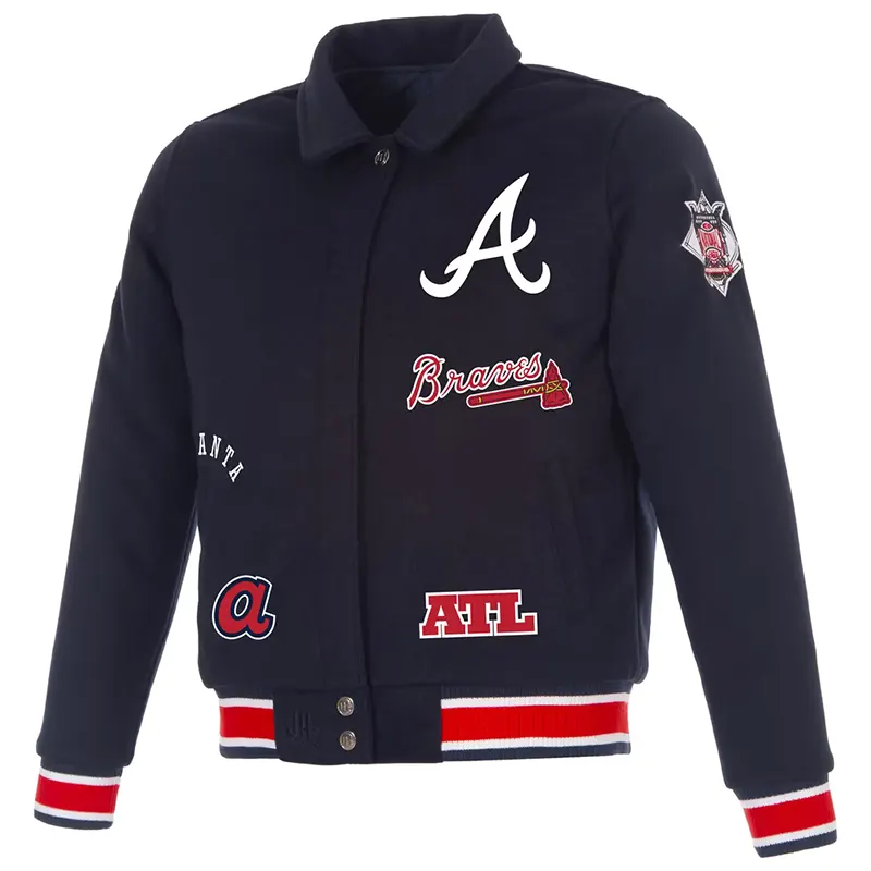 MLB Women's Atlanta Braves JH Design Reversible Full-Snap Jacket - Image 2