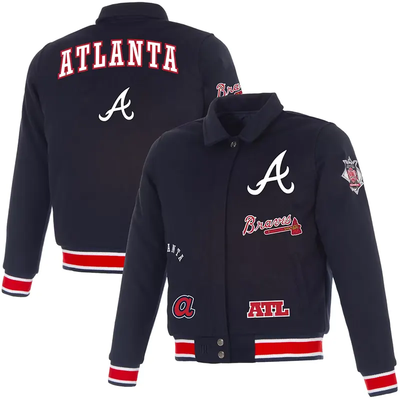 MLB Women's Atlanta Braves JH Design Reversible Full-Snap Jacket