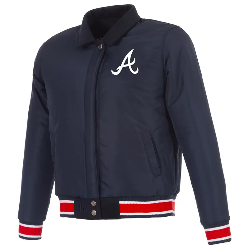 MLB Women's Atlanta Braves JH Design Reversible Full-Snap Jacket - Image 6