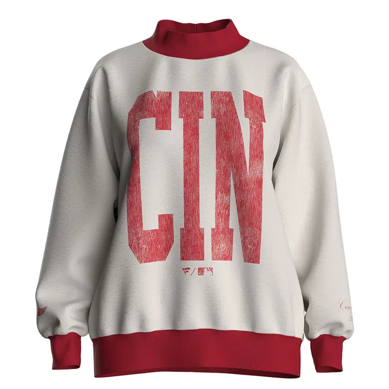 MLB Cincinnati Reds City Abbreviation Funnel Neck Sweatshirt