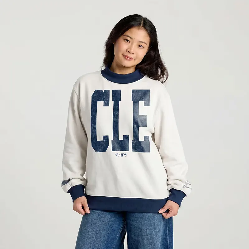 MLB Women's Cleveland Guardians Fanatics City Abbreviation Funnel Neck Sweatshirt - Image 3