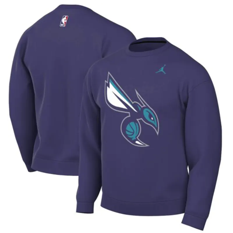Men's Charlotte Hornets Jordan Brand Purple Statement Edition Sweatshirt
