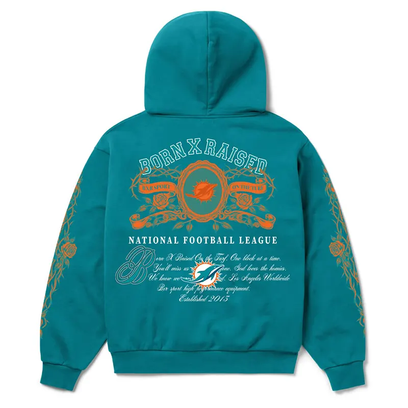 Miami Dolphins Born x Raised Crest Hoodie - Image 3