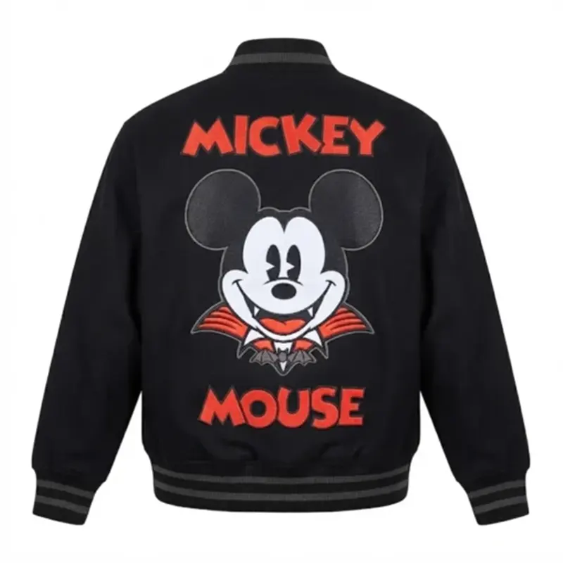Mickey Mouse Vampire Black Varsity Jacket - Image 2