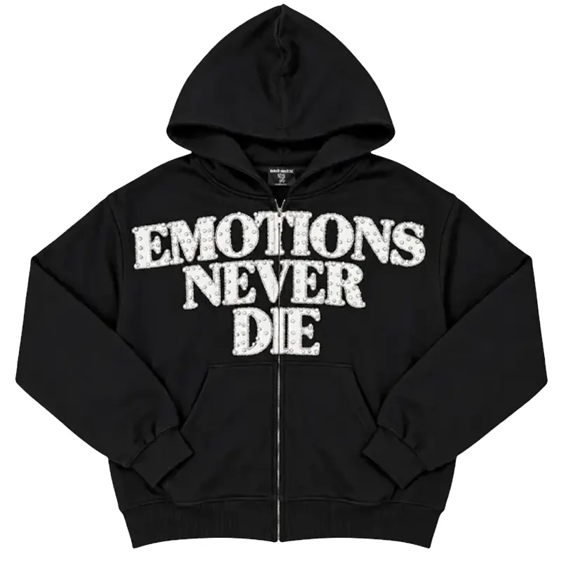 Mixed Emotion End Rhinestone Hoodie