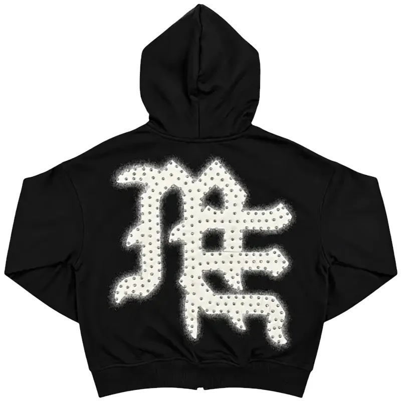 Mixed Emotion End Rhinestone Hoodie - Image 2