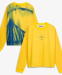 NBA x Nike Golden State Warriors Gold 2026 Standard Issue Practice Long Sleeve T-Shirt