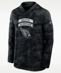 NFL Arizona Cardinals Nike Salute to Service Sideline Long-Sleeve Hooded Top