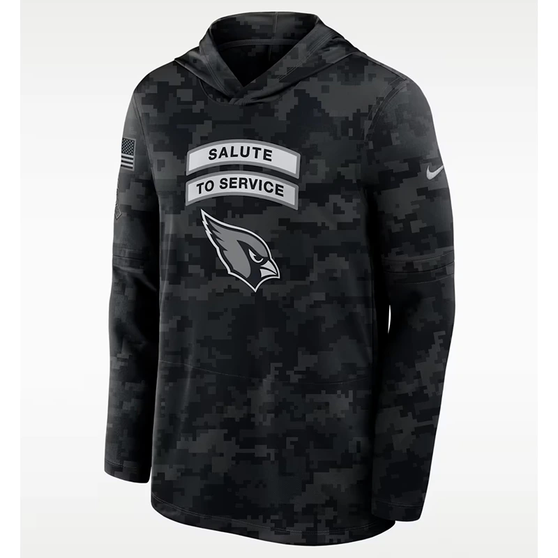 NFL Arizona Cardinals Nike Salute to Service Sideline Long-Sleeve Hooded Top