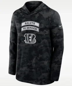 NFL Cincinnati Bengals Nike Salute to Service Sideline Long-Sleeve Hooded Top