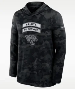 NFL Jacksonville Jaguars Nike Salute to Service Sideline Long-Sleeve Hooded Top