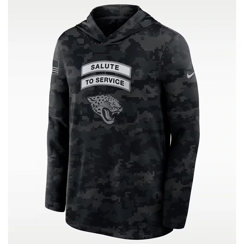 NFL Jacksonville Jaguars Nike Salute to Service Sideline Long-Sleeve Hooded Top