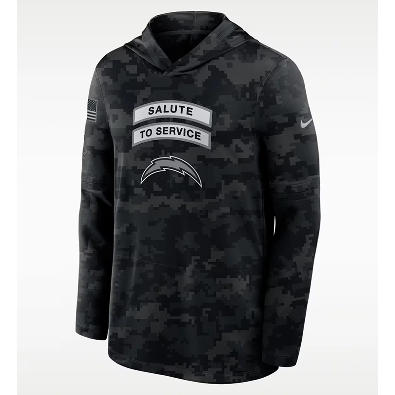 NFL Los Angeles Chargers Nike Salute to Service Sideline Long-Sleeve Hooded Top