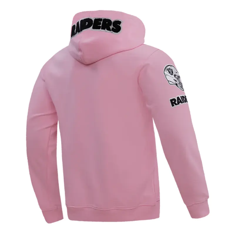 NFL Los Vegas Raiders Classic Chenille Pink Pullover Hoodie - Image 3