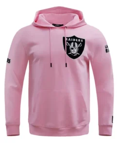 NFL Los Vegas Raiders Classic Chenille Pink Pullover Hoodie