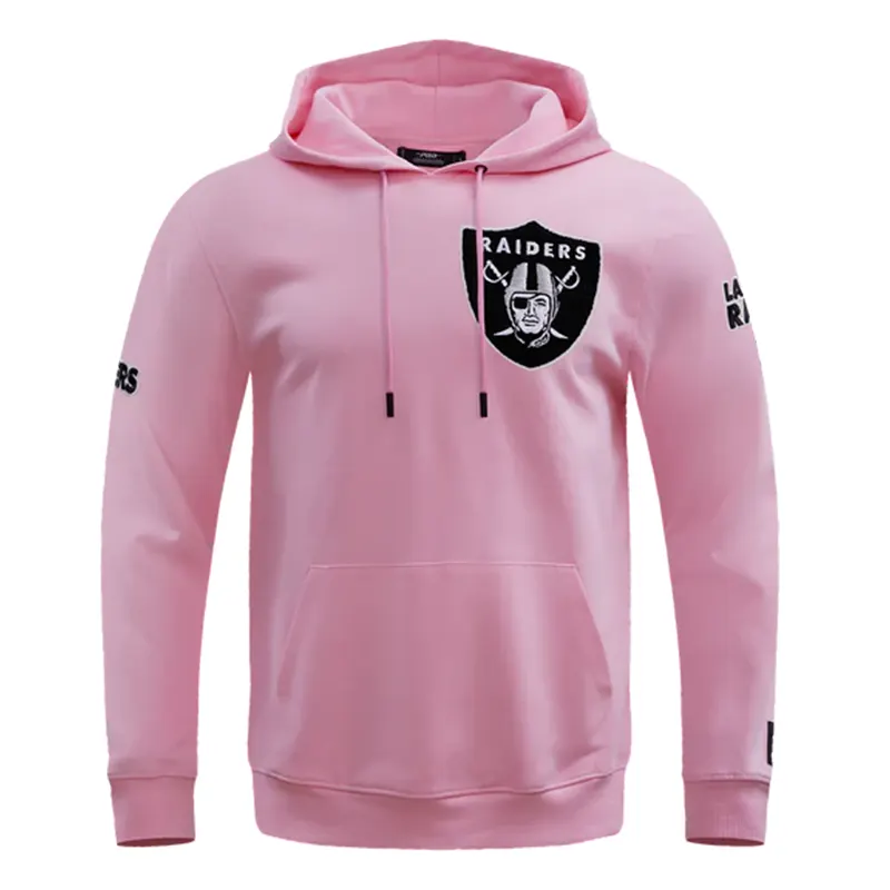 NFL Los Vegas Raiders Classic Chenille Pink Pullover Hoodie