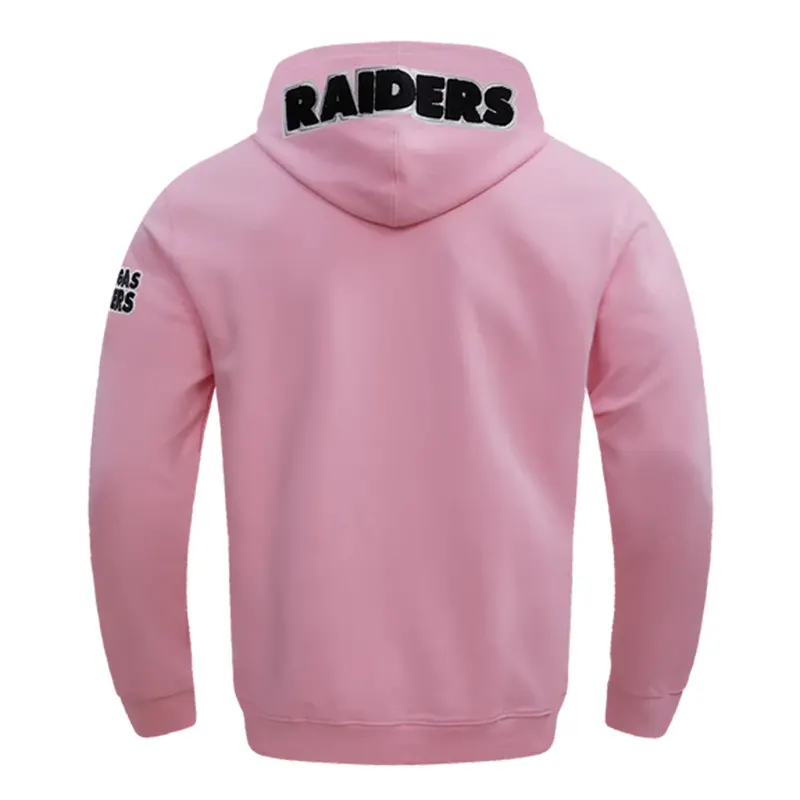 NFL Los Vegas Raiders Classic Chenille Pink Pullover Hoodie - Image 4