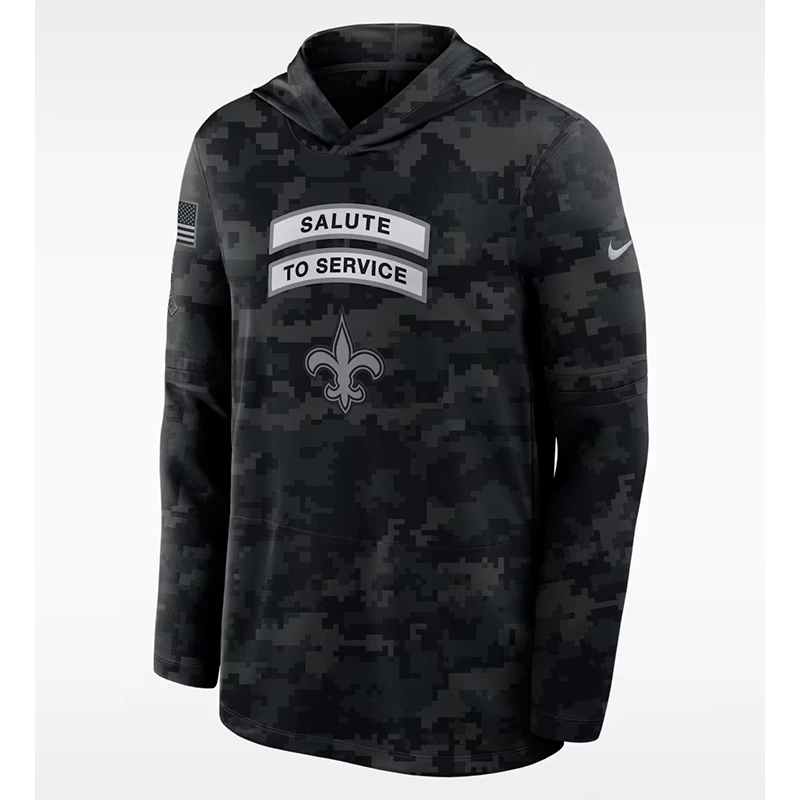 NFL New Orleans Saints Nike Salute to Service Sideline Long-Sleeve Hooded Top