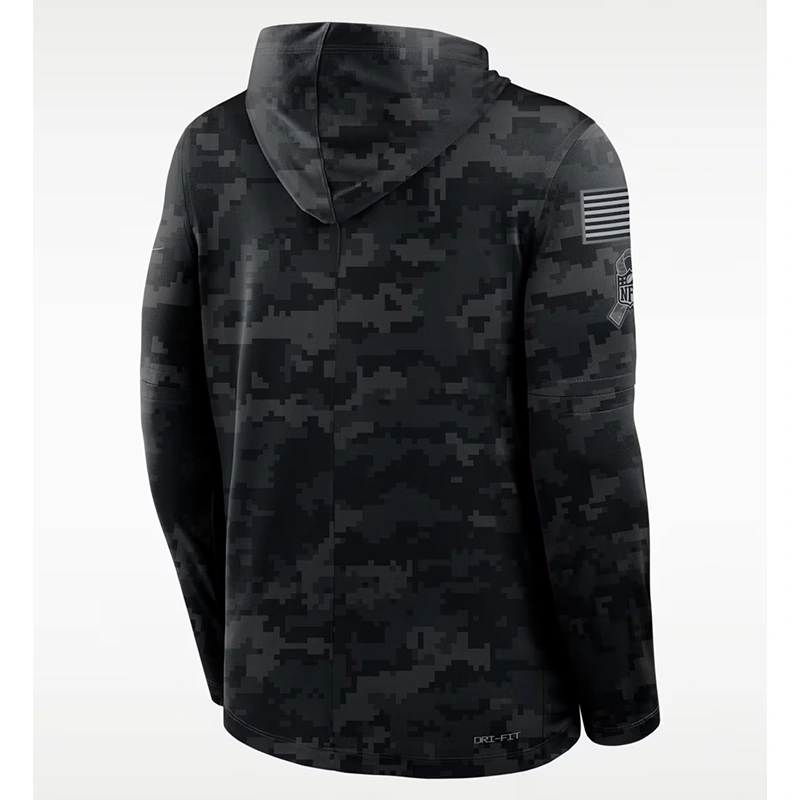 NFL New York Jets Nike Salute to Service Sideline Long-Sleeve Hooded Top - Image 2
