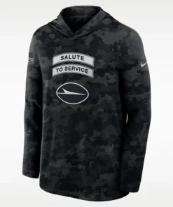 NFL New York Jets Nike Salute to Service Sideline Long-Sleeve Hooded Top