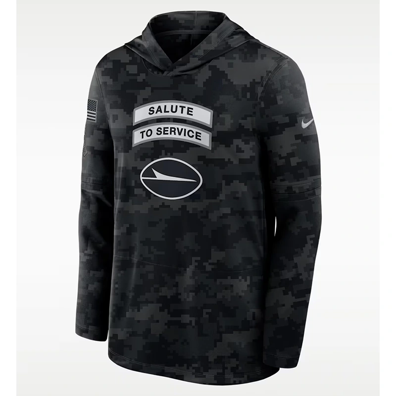NFL New York Jets Nike Salute to Service Sideline Long-Sleeve Hooded Top
