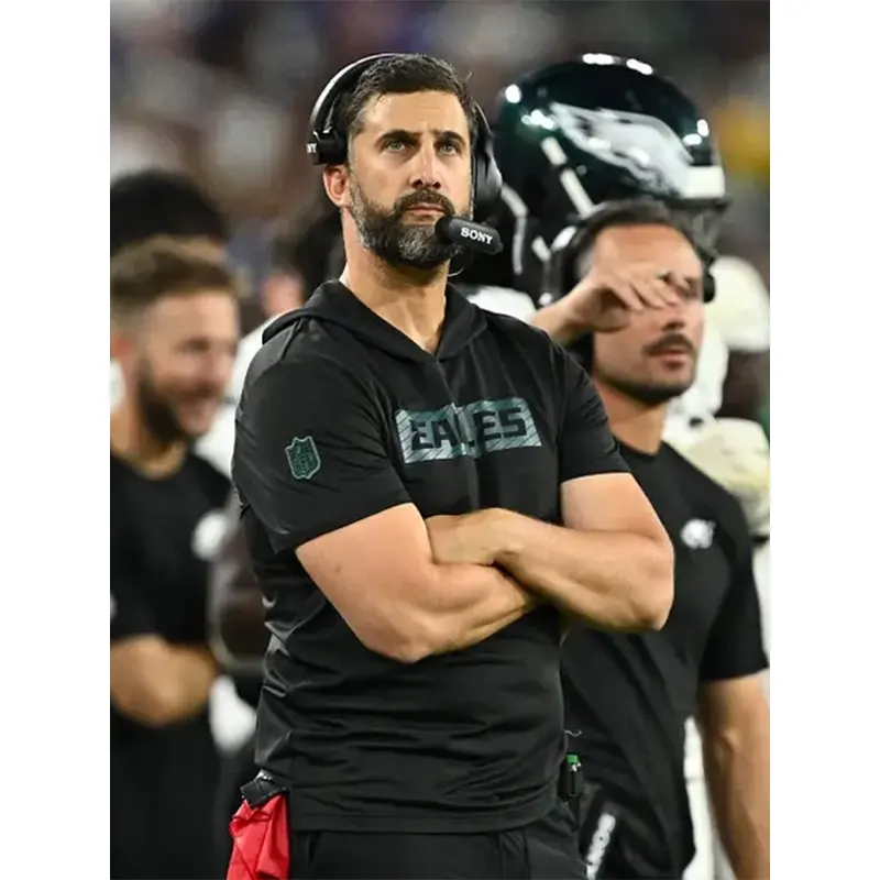 Nick Sirianni 2026 Philadelphia Eagles Short Sleeve Hooded T-Shirt - Image 2