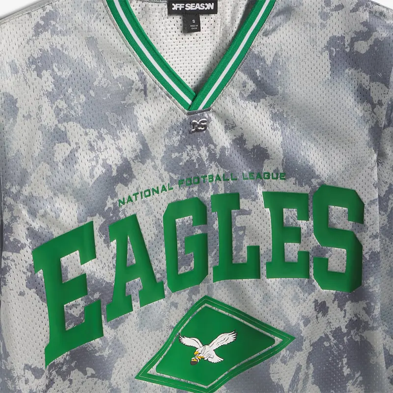 Off Season x NFL Philadelphia Eagles Camo Mesh Long Sleeve V-Neck Top - Image 3