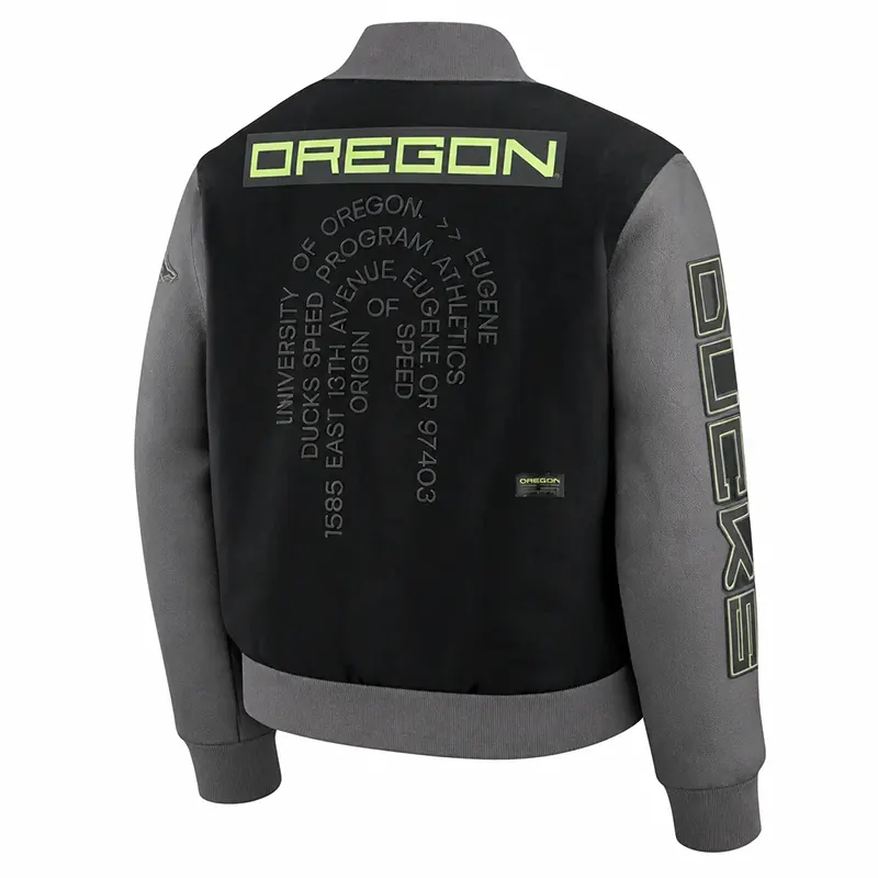 Oregon Ducks Black Varsity Jacket - Image 2