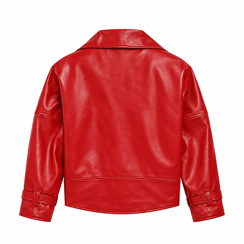 PFW SS27 Lola Tung Red Leather Jacket - Image 2