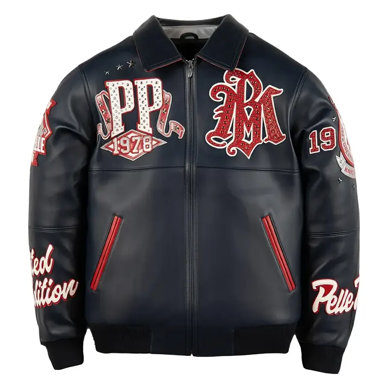 Pelle Pelle 1978 Champion Navy Leather Jacket
